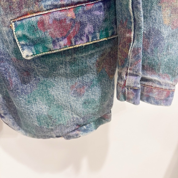 Vintage Bongo floral 90s Y2K oversized Denim Blazer medium - Picture 4 of 10